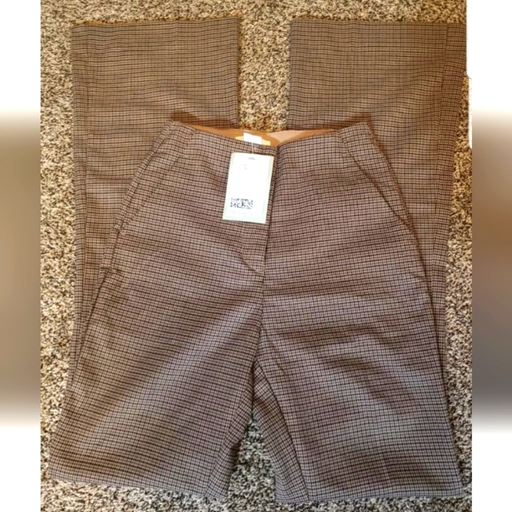 NWT Women's H&M Plaid Flared Pants Size 0